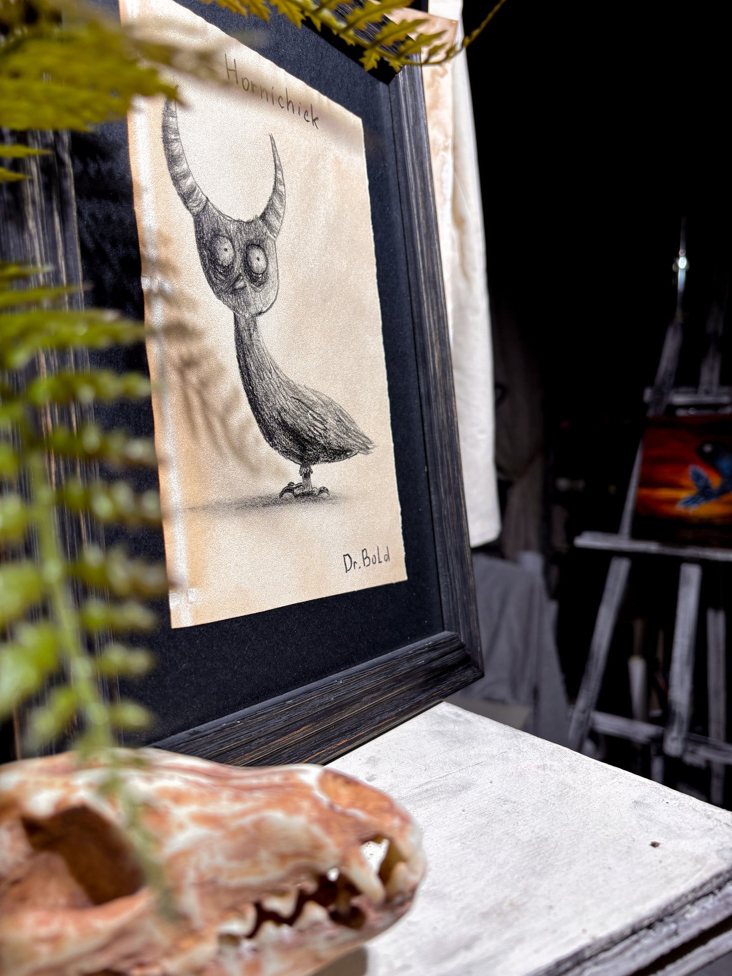 "Hornichick" — Framed Original Illustration