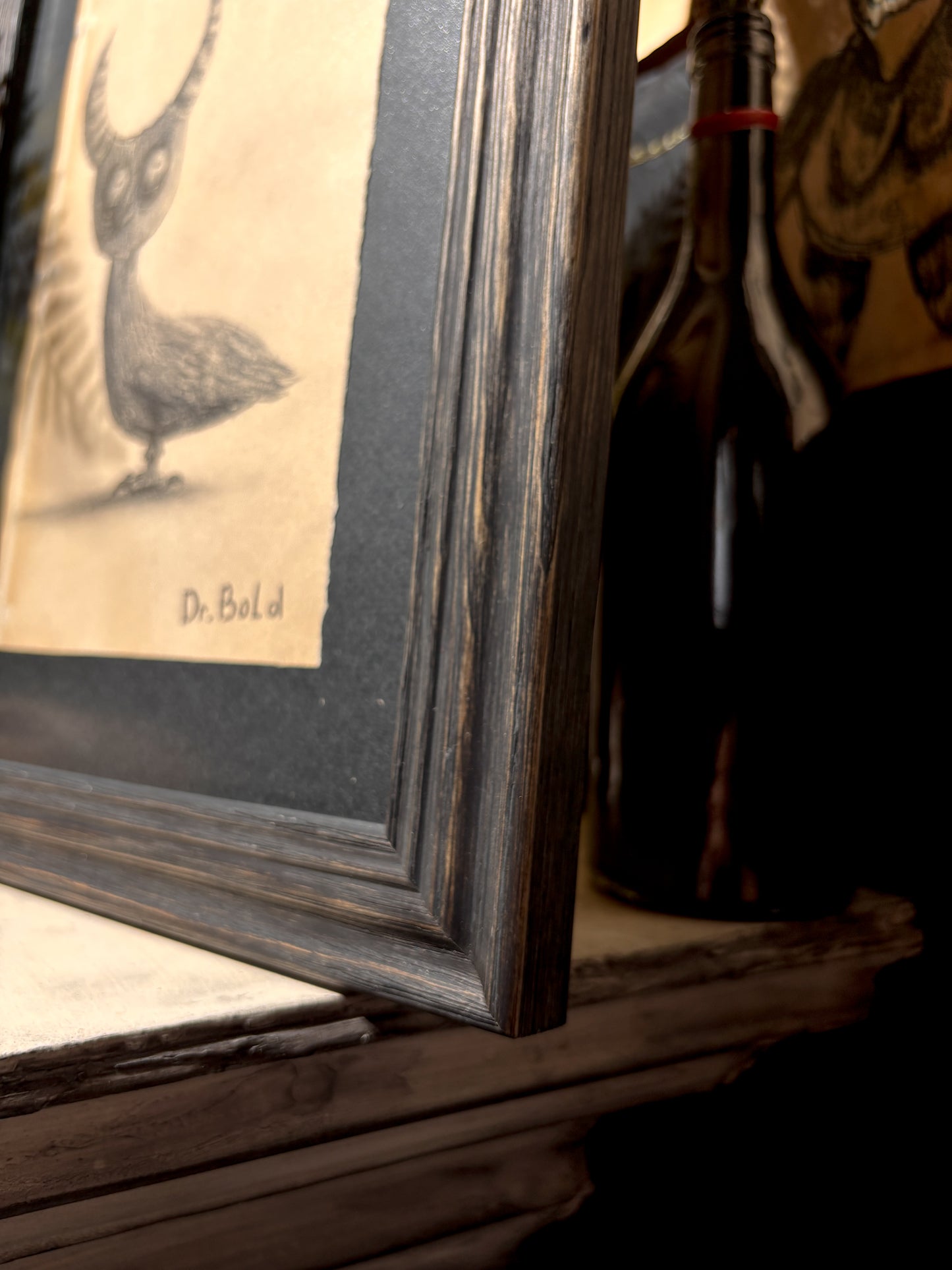 "Hornichick" — Framed Original Illustration