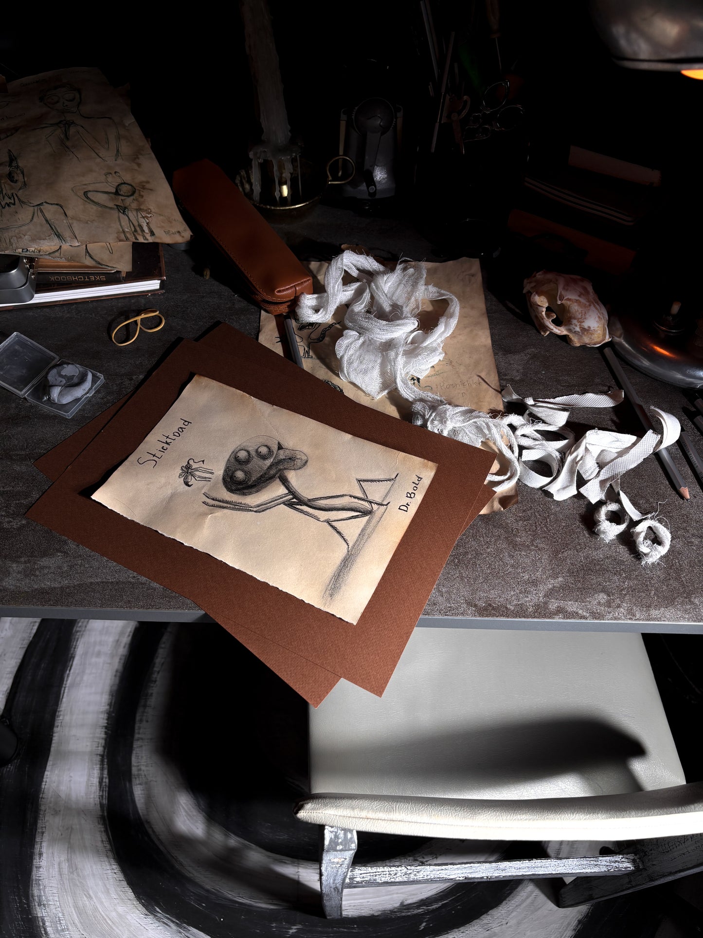 "Sticktoad" — Framed Original Illustration
