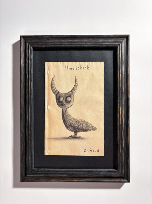 "Hornichick" — Framed Original Illustration