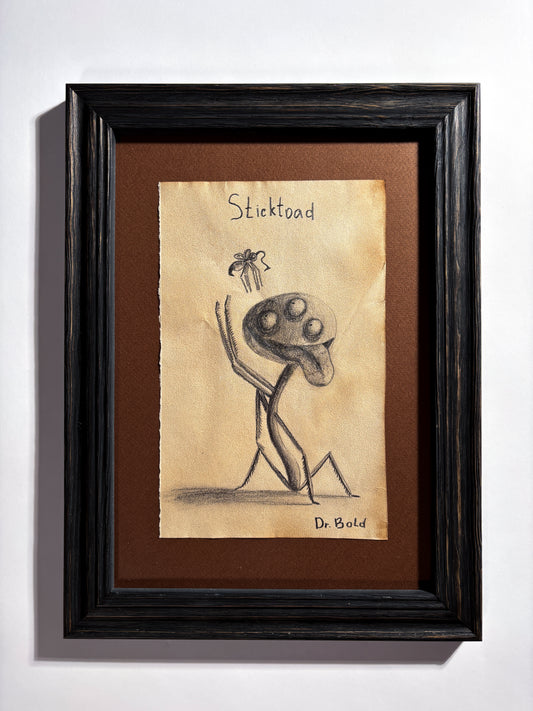 "Sticktoad" — Framed Original Illustration