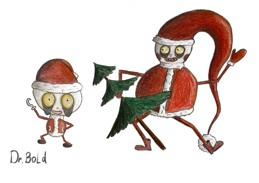Tired Santas - Postcard